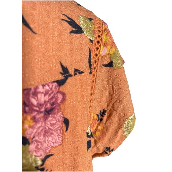 Buffalo David Bitton Women's Flutter Sleeve Top Size SM Floral - Picture 5 of 5